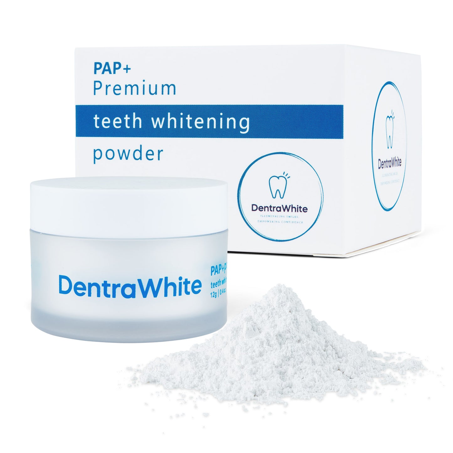 DentraWhite Radiant Powder Pair – 2x Teeth Whitening Powder Jars for Stain Removal, Fresh Mint Flavour for a Brighter Smile