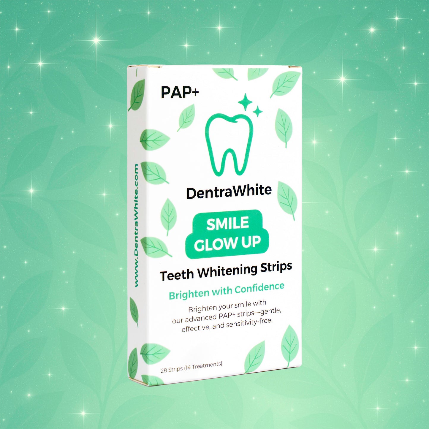DentraWhite Smile Glow Up Teeth Whitening Strips (PAP+) – 14 Treatments / 28 Strips
