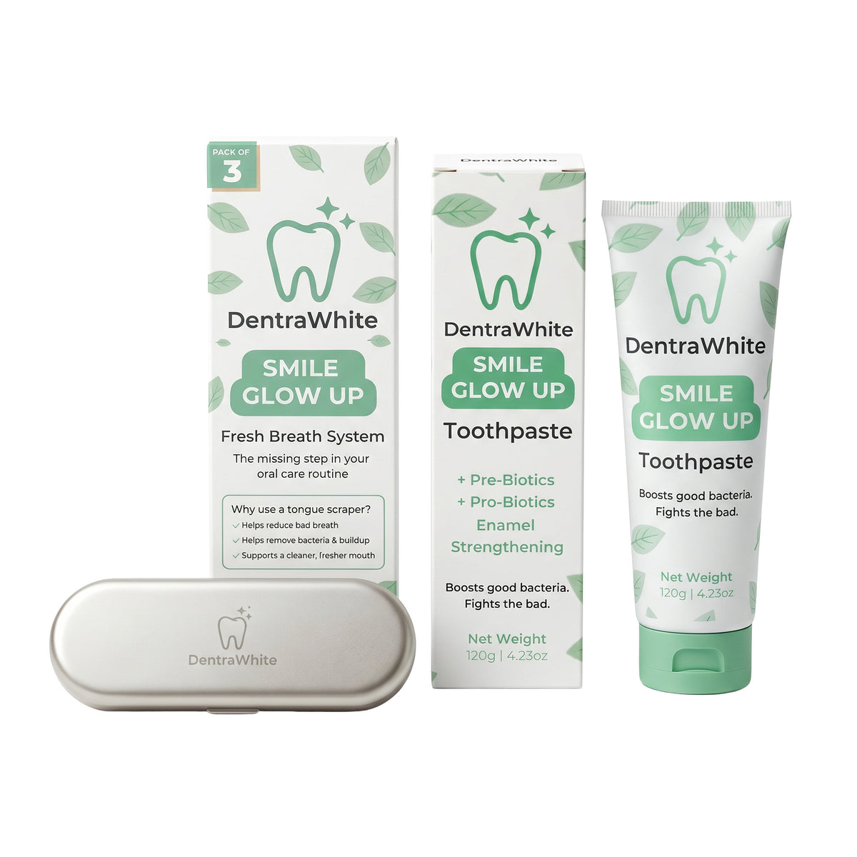 Enamel Care & Tongue-Cleaning Duo – Toothpaste & Tongue Scrapers