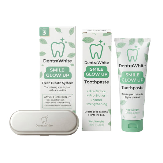 DentraWhite Fresh & Protect Duo – Toothpaste + Tongue Scraper Set