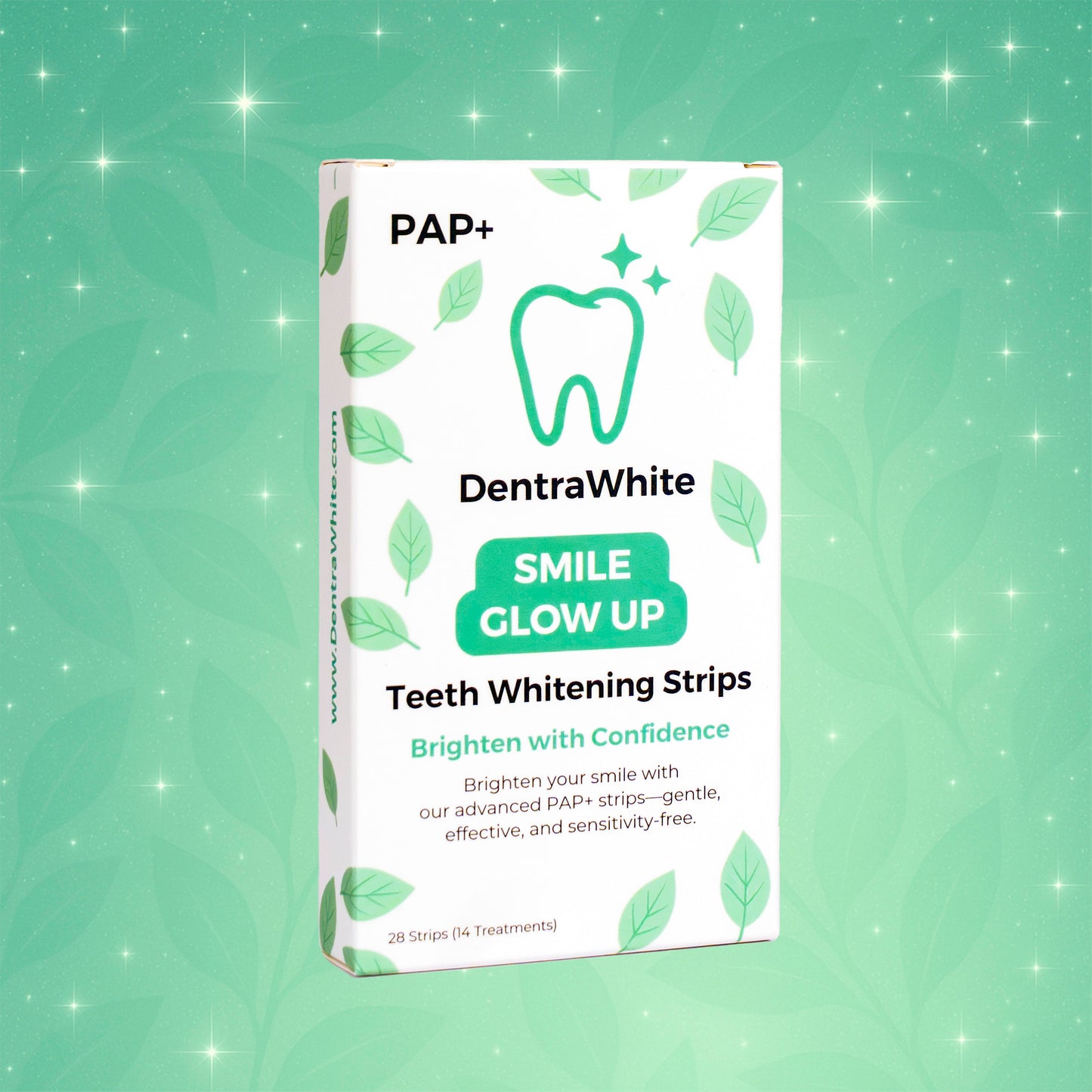 DentraWhite Smile Glow Up Teeth Whitening Strips (PAP+) – 28 Treatments / 56 Strips