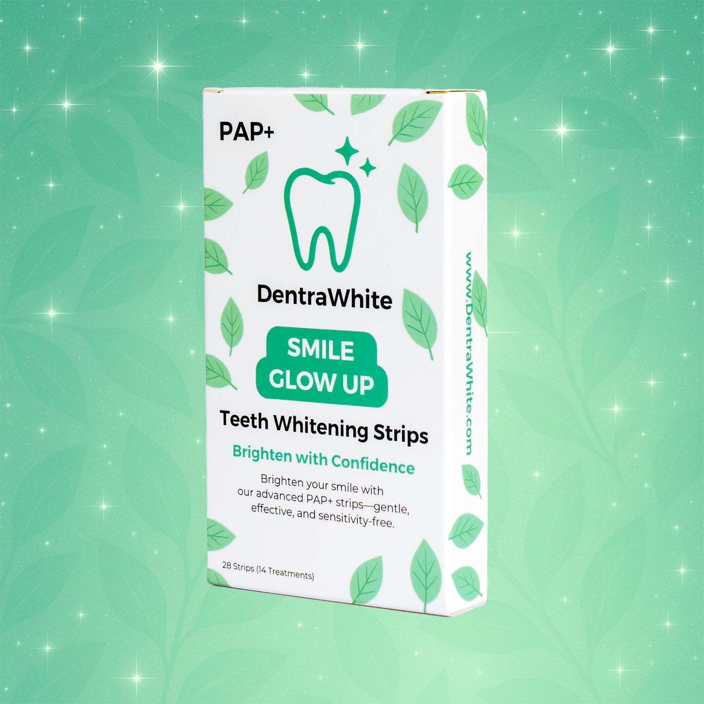 DentraWhite Smile Glow Up Teeth Whitening Strips (PAP+) – 28 Treatments / 56 Strips