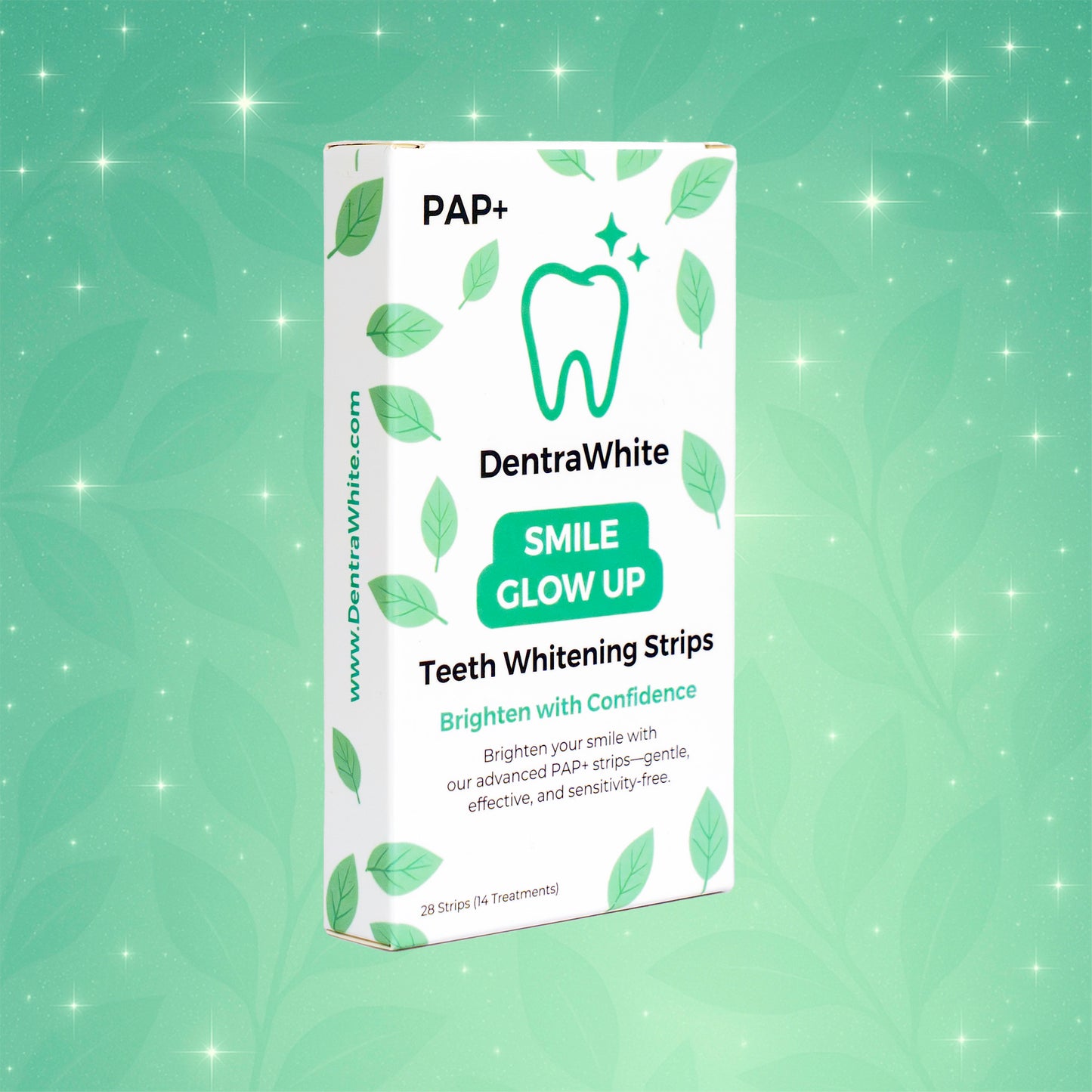 DentraWhite Smile Glow Up Teeth Whitening Strips (PAP+) – 28 Treatments / 56 Strips