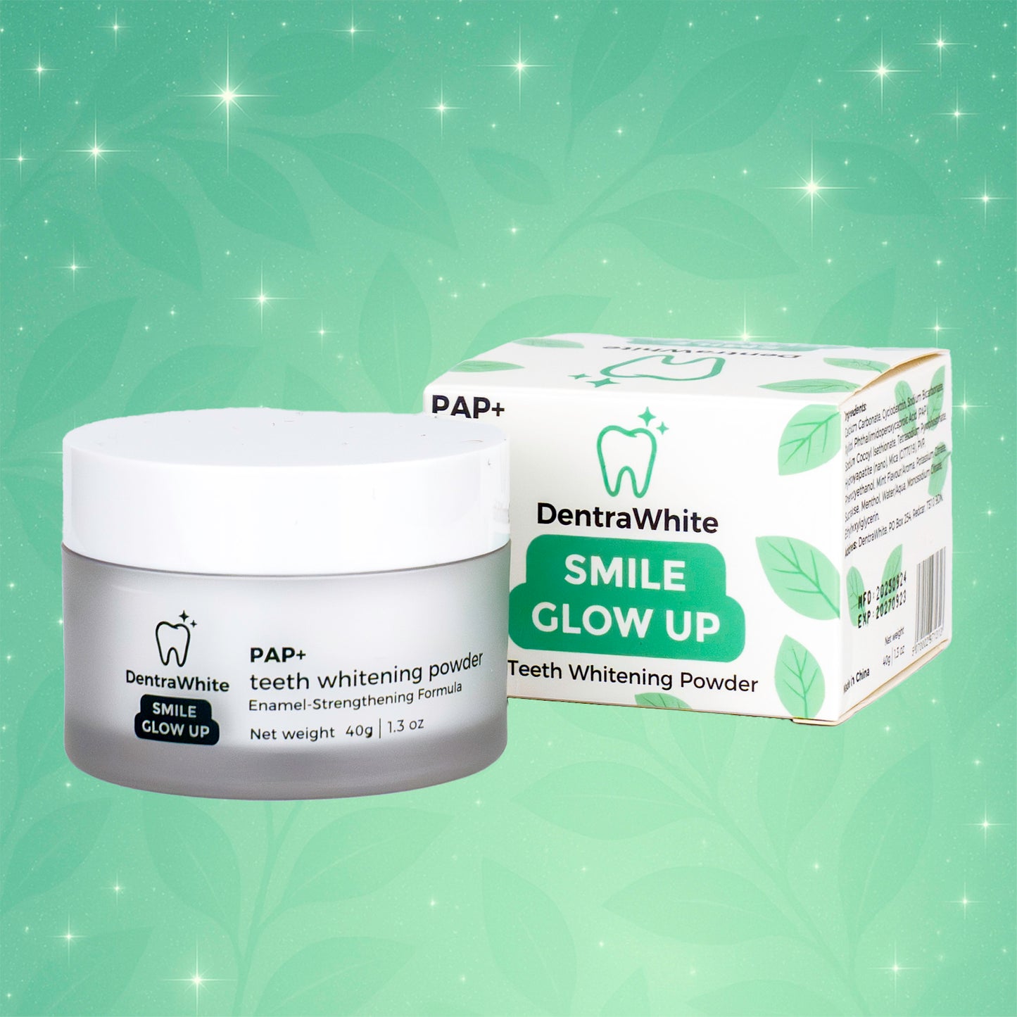 DentraWhite Smile Glow Up Teeth Whitening Powder (PAP+) – XL 40g