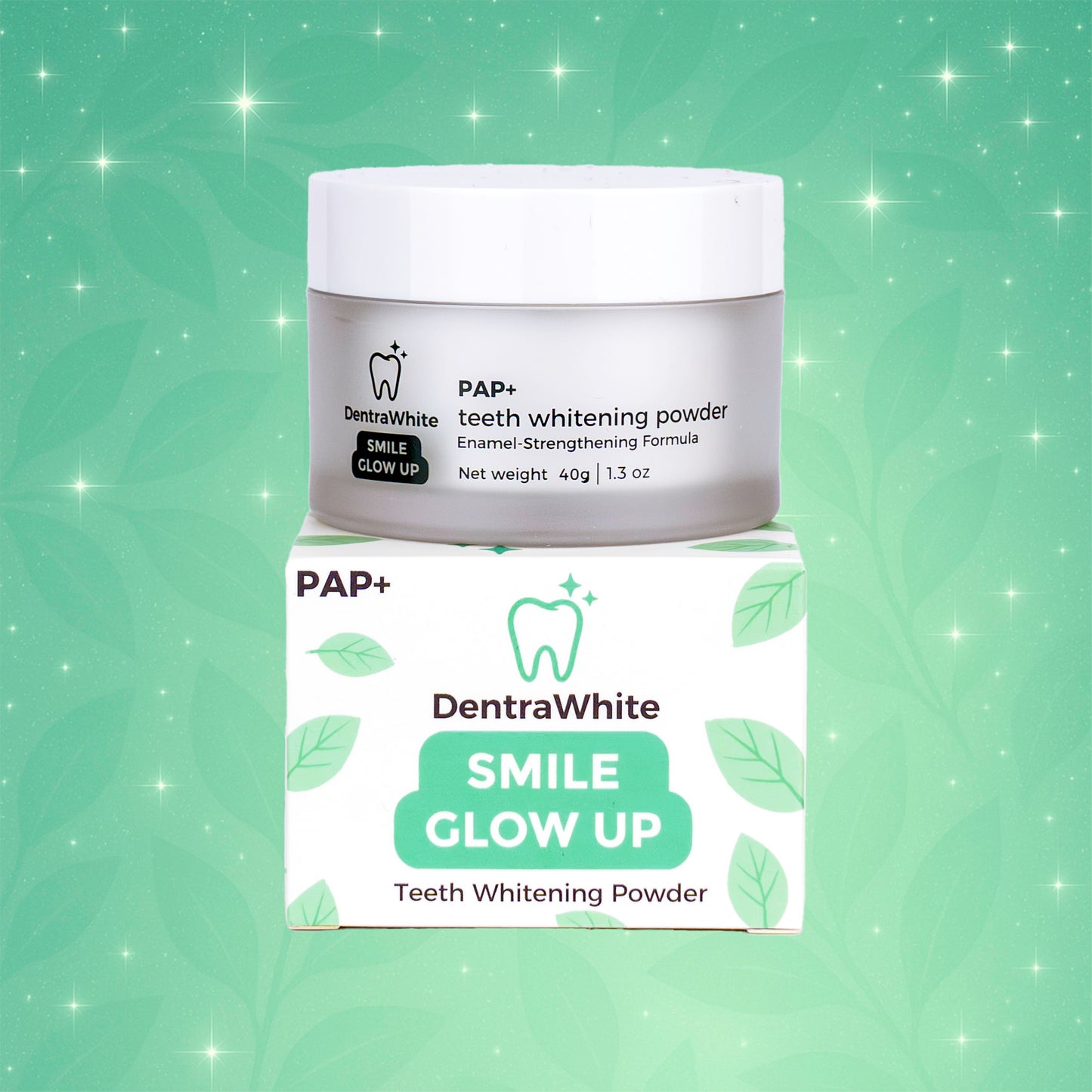 DentraWhite Smile Glow Up Teeth Whitening Powder (PAP+) – XL 40g