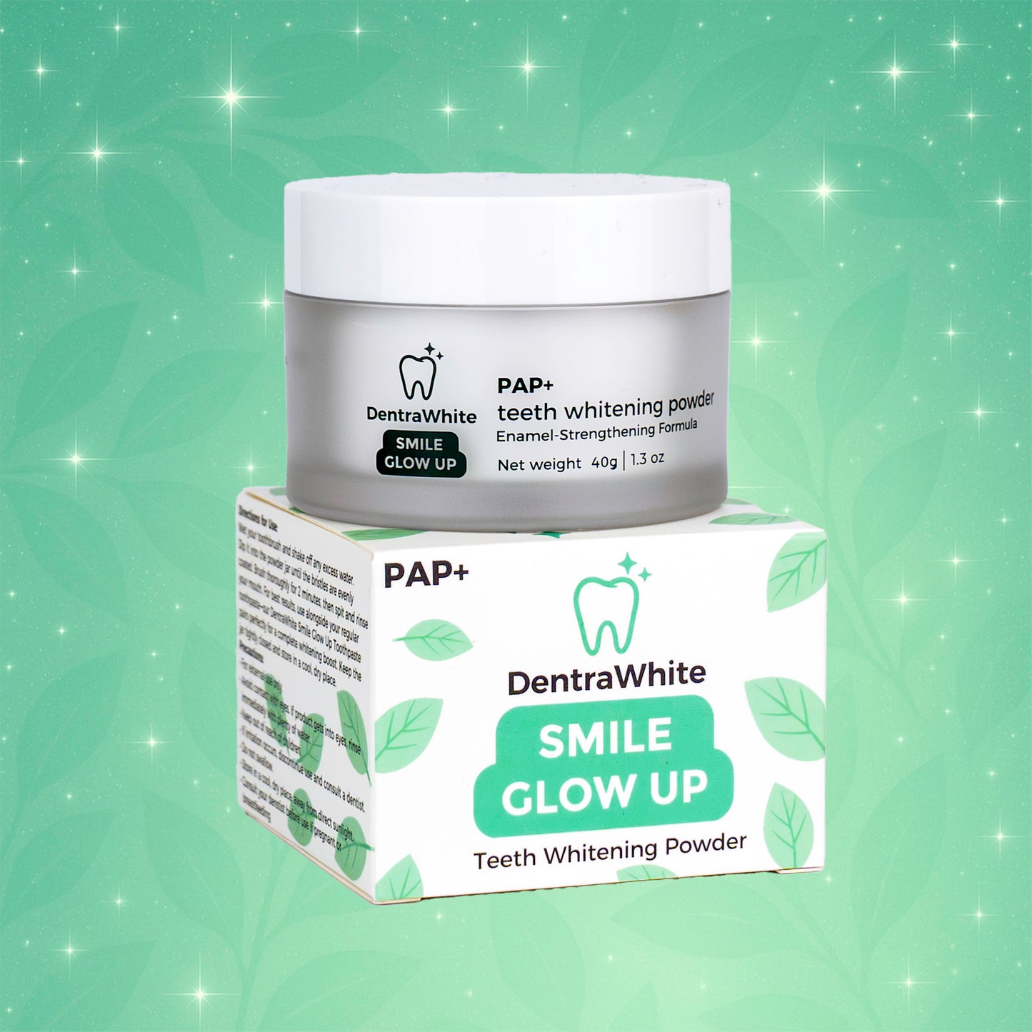 DentraWhite Smile Glow Up Teeth Whitening Powder (PAP+) – XL 40g
