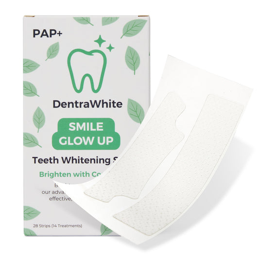 DentraWhite Smile Glow Up Teeth Whitening Strips (PAP+) – 14 Treatments / 28 Strips