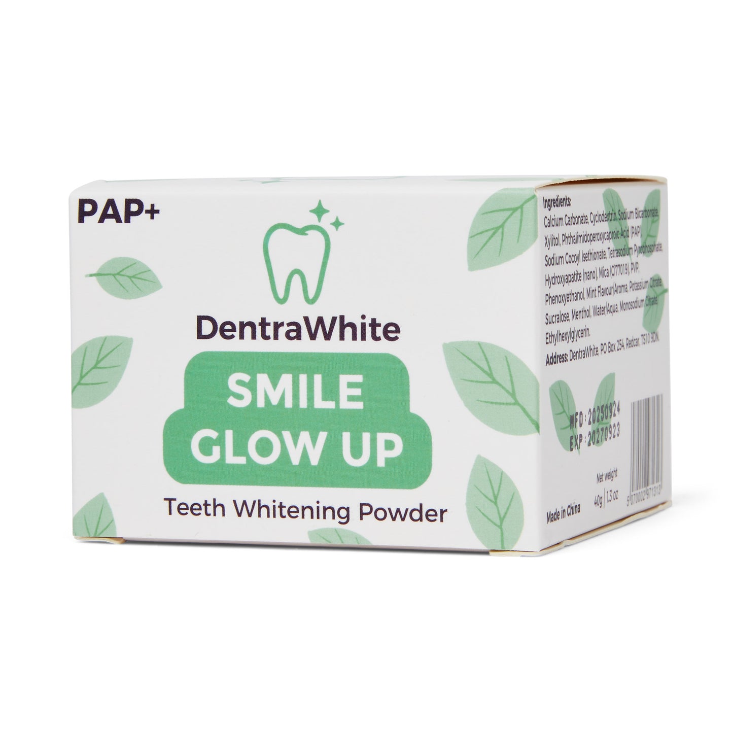 DentraWhite Smile Glow Up Teeth Whitening Powder (PAP+) – XL 40g