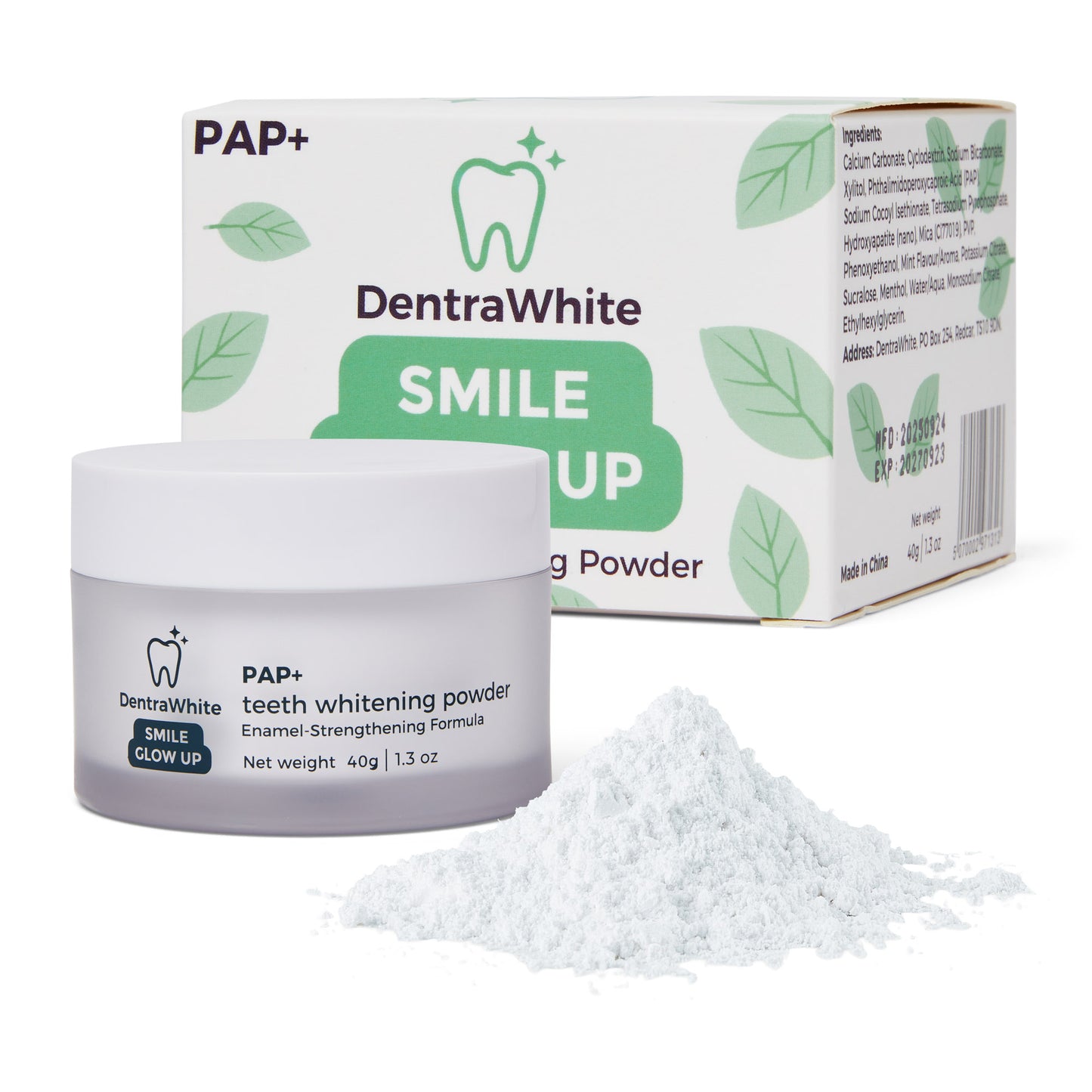 Ultimate Glow Bundle – Pre + Probiotic Enamel Strengthening Toothpaste (XL 120g), Smile Glow Up Teeth Whitening Strips (PAP+) – 14 Treatments / 28 Strips & Teeth Whitening Powder (PAP+) – XL 40g