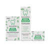 DentraWhite Smile Glow Up routine with whitening powder, PAP+ strips and toothpaste packaging