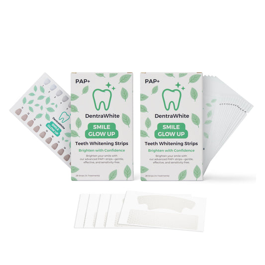 DentraWhite Smile Glow Up Teeth Whitening Strips (PAP+) – 28 Treatments / 56 Strips
