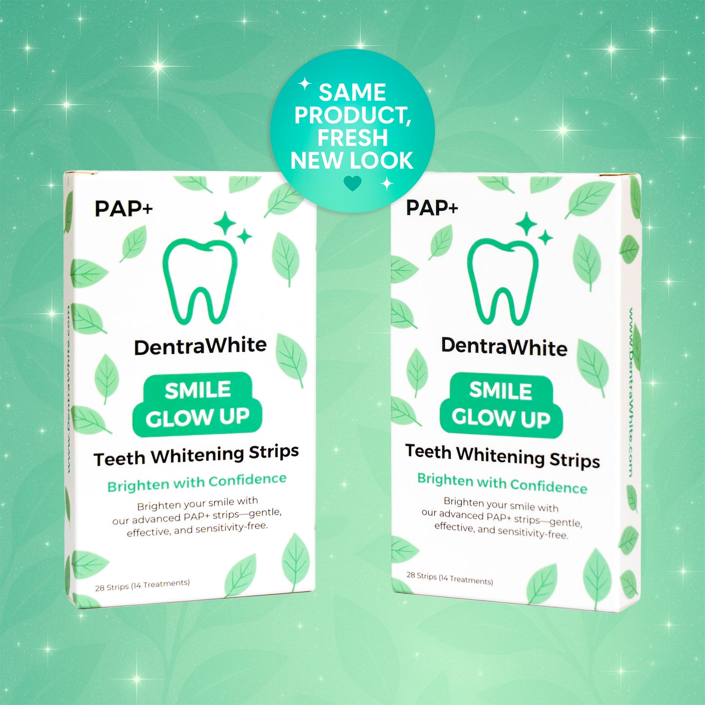 DentraWhite Smile Glow Up Teeth Whitening Strips (PAP+) – 28 Treatments / 56 Strips
