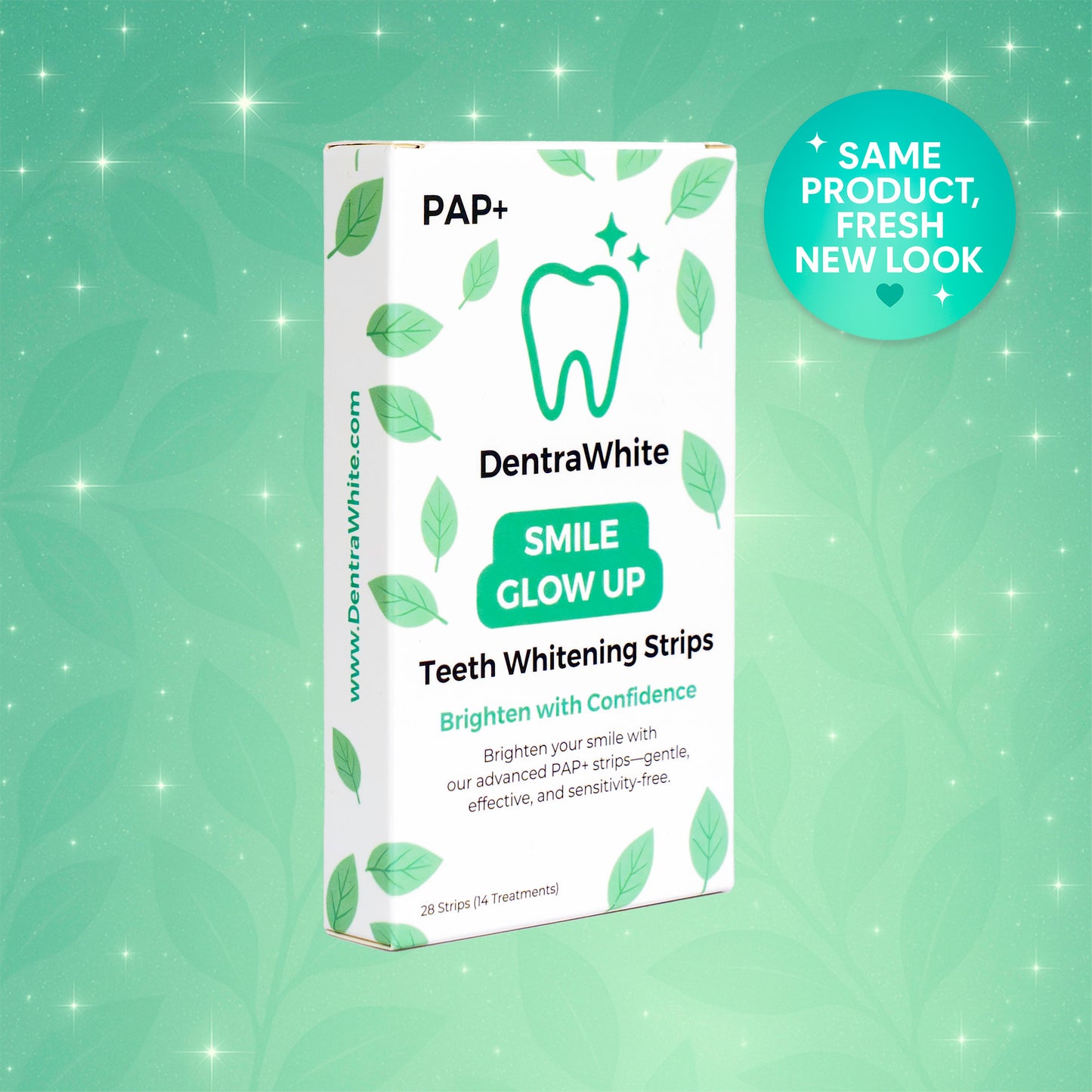 DentraWhite Smile Glow Up Teeth Whitening Strips (PAP+) – 14 Treatments / 28 Strips