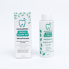 DentraWhite Smile Glow Up Fresh Mint Mouthwash 250ml bottle displayed beside its matching box, alcohol-free antibacterial daily mouthwash.