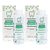 DentraWhite Fresh Mint Mouthwash twin pack with two 250ml alcohol-free antibacterial mouthwash bottles and boxes.