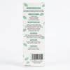 Back of DentraWhite tongue scraper packaging showing benefits, tool descriptions, how to use, cleaning instructions and barcode
